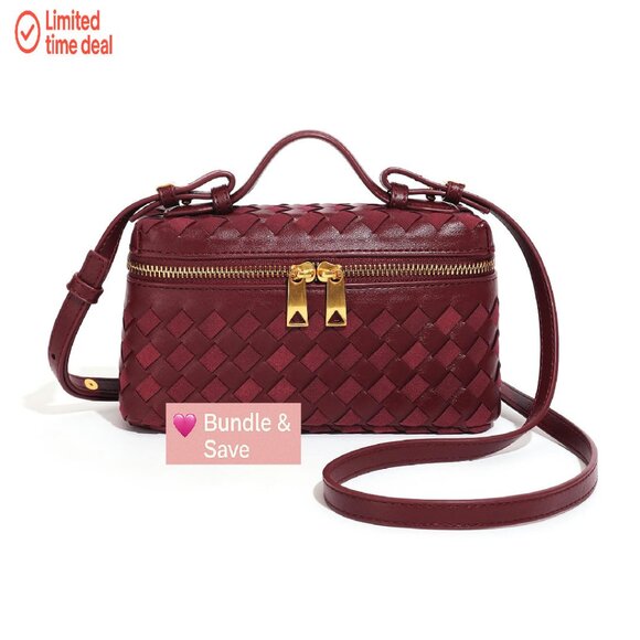 Small Square Box Crossbody Bag with Top Handle Vegan Leather Purse